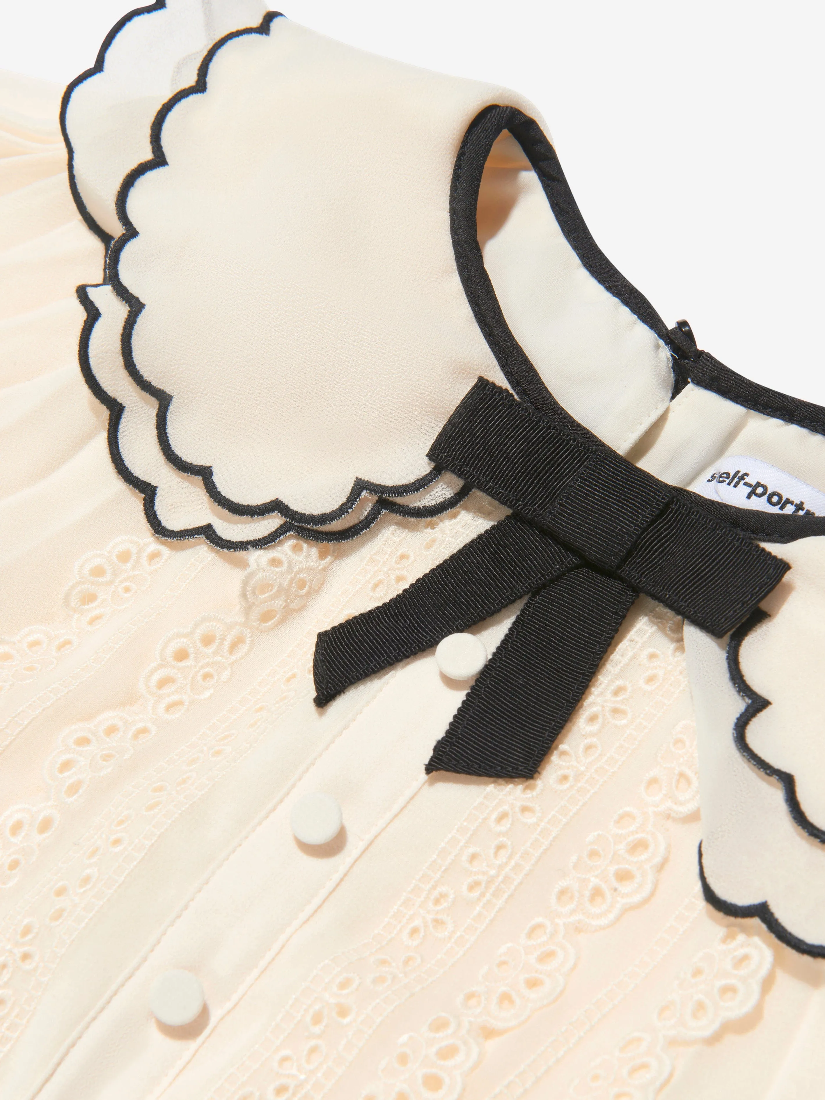 Self Portrait Girls Scallop Collar Chiffon Dress