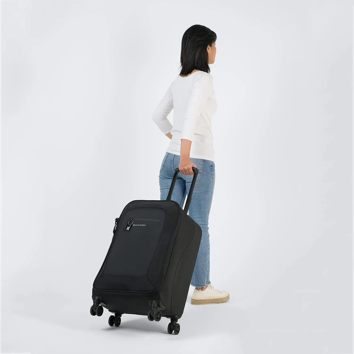 Sherpani Women Soft Side Check in Luggage, Carbon, 26 Inch