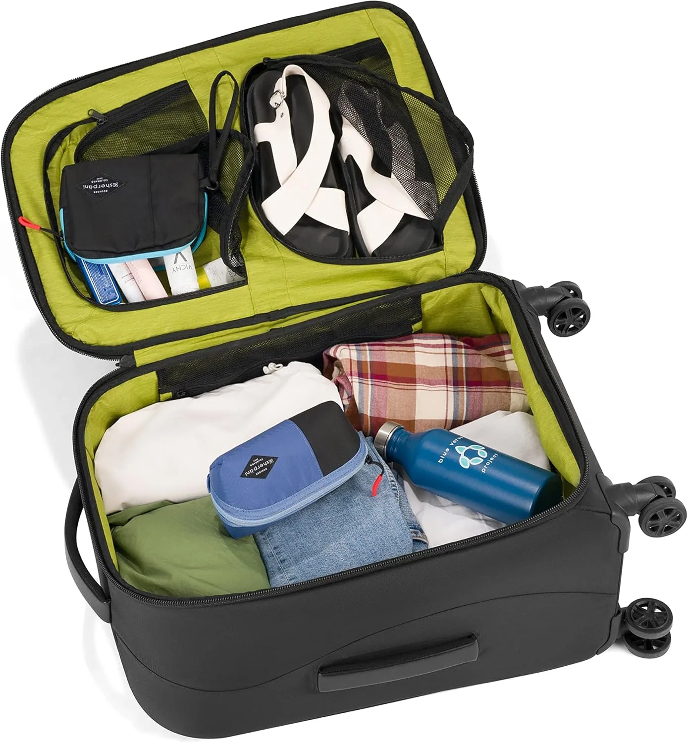 Sherpani Women Soft Side Check in Luggage, Carbon, 26 Inch