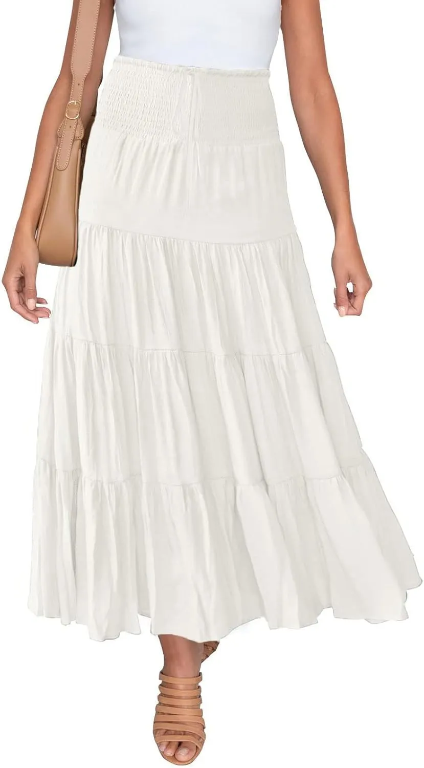 Skirts for Women Trendy High Waist Skirt Long Skirts Elegant Flowy A-line Flared Midi Skirt Maternity Pencil