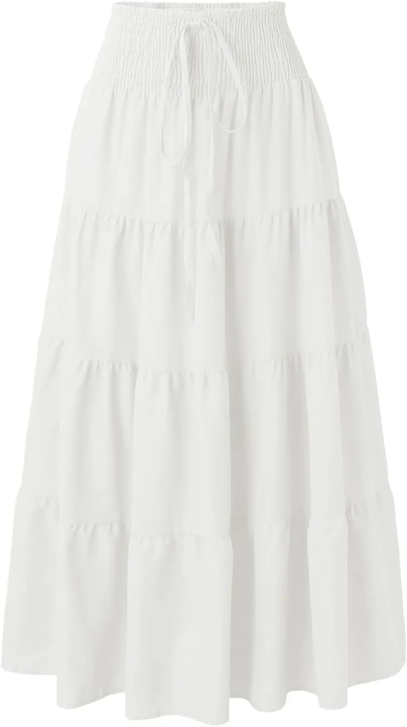 Skirts for Women Trendy High Waist Skirt Long Skirts Elegant Flowy A-line Flared Midi Skirt Maternity Pencil