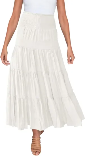 Skirts for Women Trendy High Waist Skirt Long Skirts Elegant Flowy A-line Flared Midi Skirt Maternity Pencil