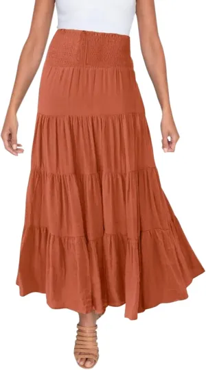 Skirts for Women Trendy High Waist Skirt Long Skirts Elegant Flowy A-line Flared Midi Skirt Maternity Pencil