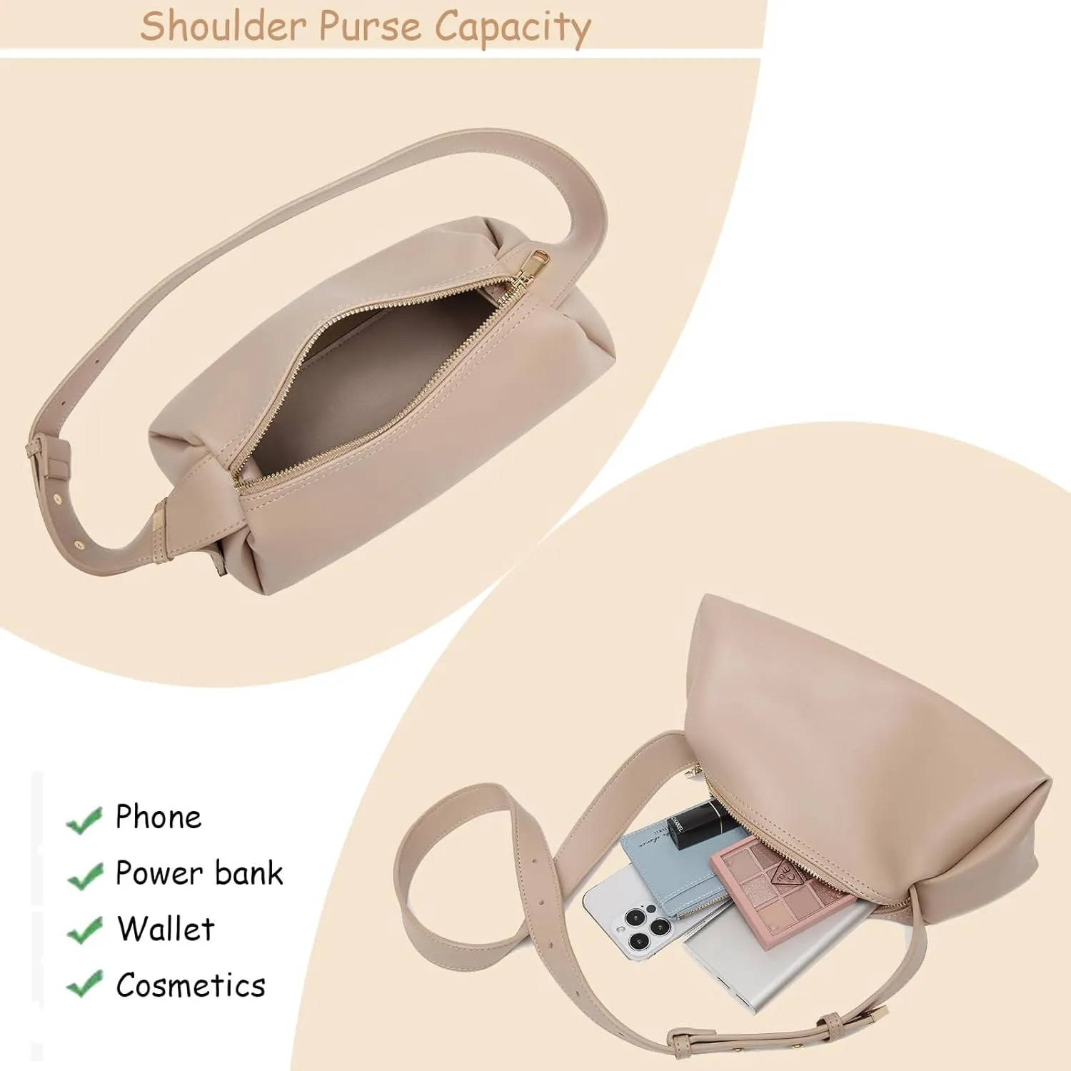 Small Shoulder Crossbosy Bag for Women, Soft Handbag Purse