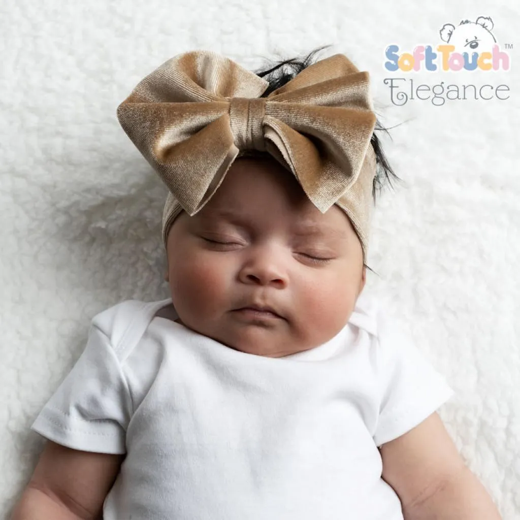 Soft touch coffee coloured velour headband