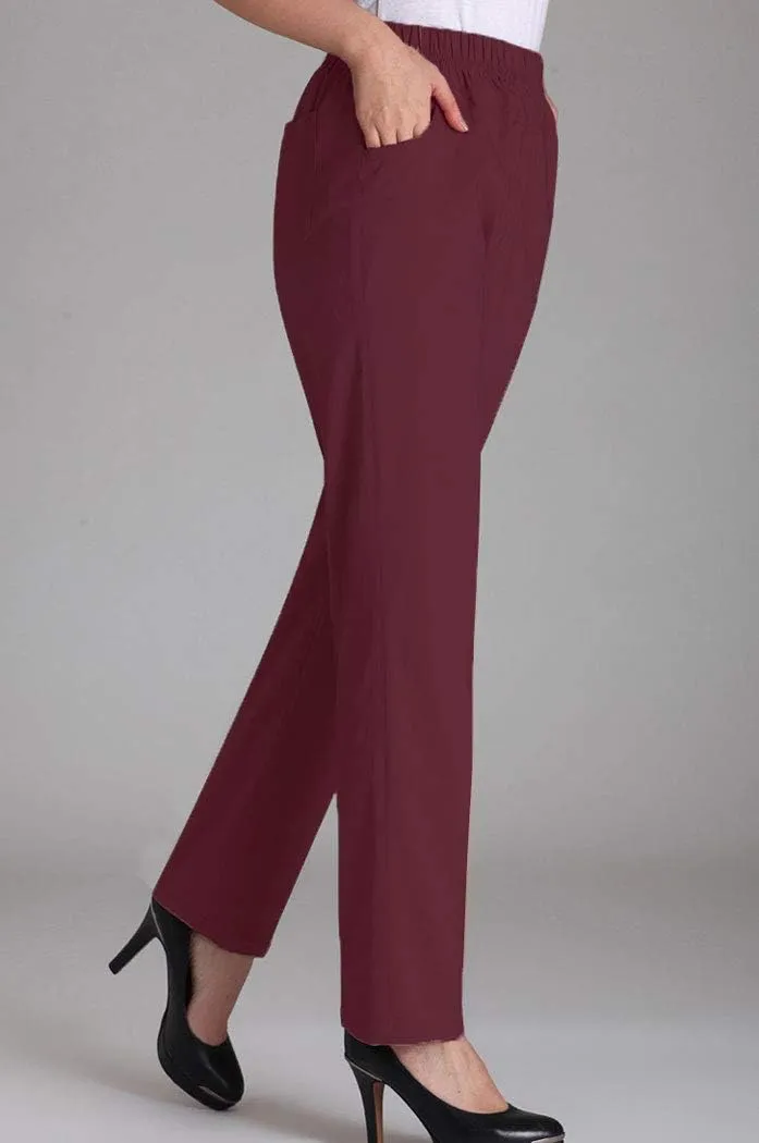 Soojun Womens Summer Elastic Waist Comfy Stretch Pull On Pants