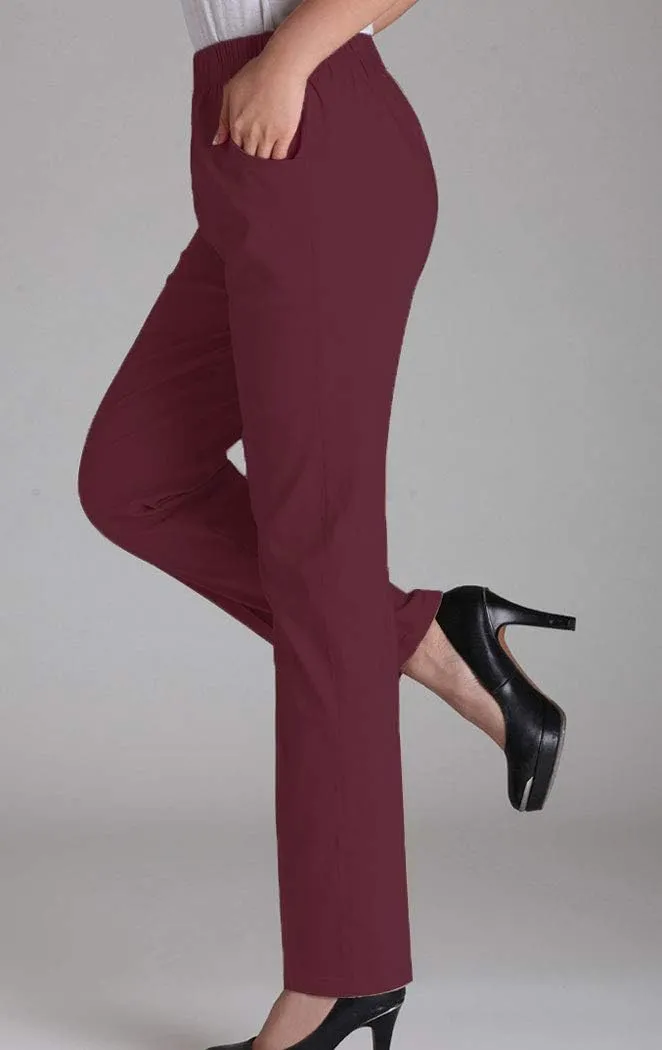 Soojun Womens Summer Elastic Waist Comfy Stretch Pull On Pants