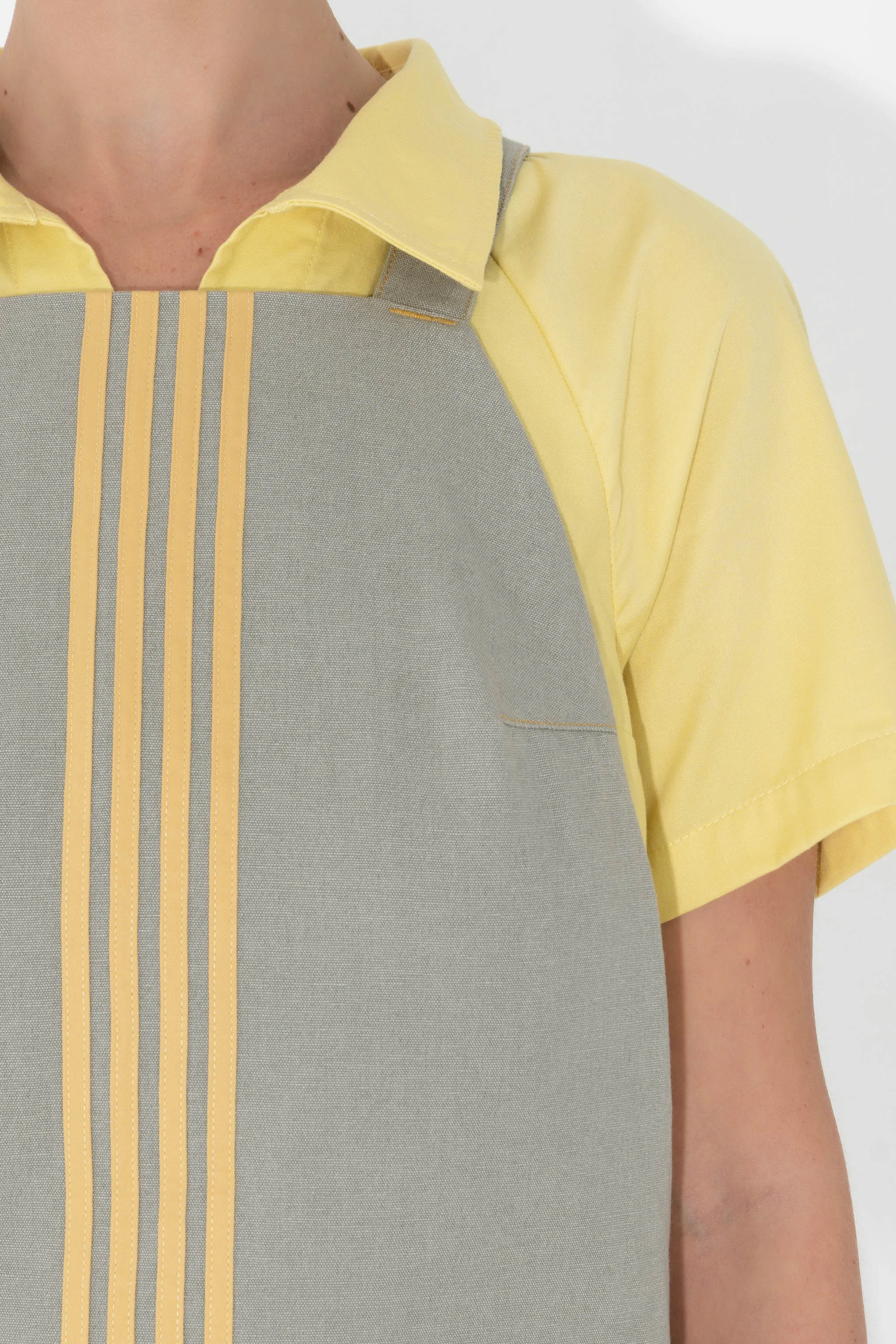 Speedy Apron Dress in Grey w/ Yellow
