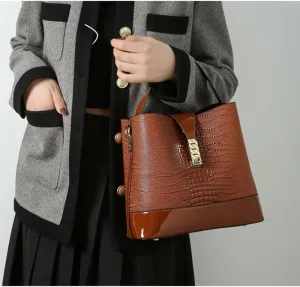 Stylish Red Leather Bucket Crossbody Bag for Women - Hobo Satchel Shoulder Purse