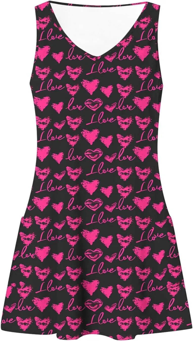 Summer Beach Dresses for Women 2025 Trendy Sleeveless v Neck Flowy Mini Aline Dress Boho Floral Tshirt Tank Sundress
