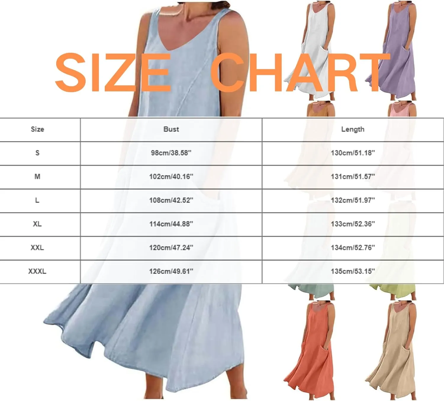Summer Cotton Linen Long Dress for Women 2025 Sleeveless Boho Flowy Dresses Plus Size Loose Comfy Dress with Pockets