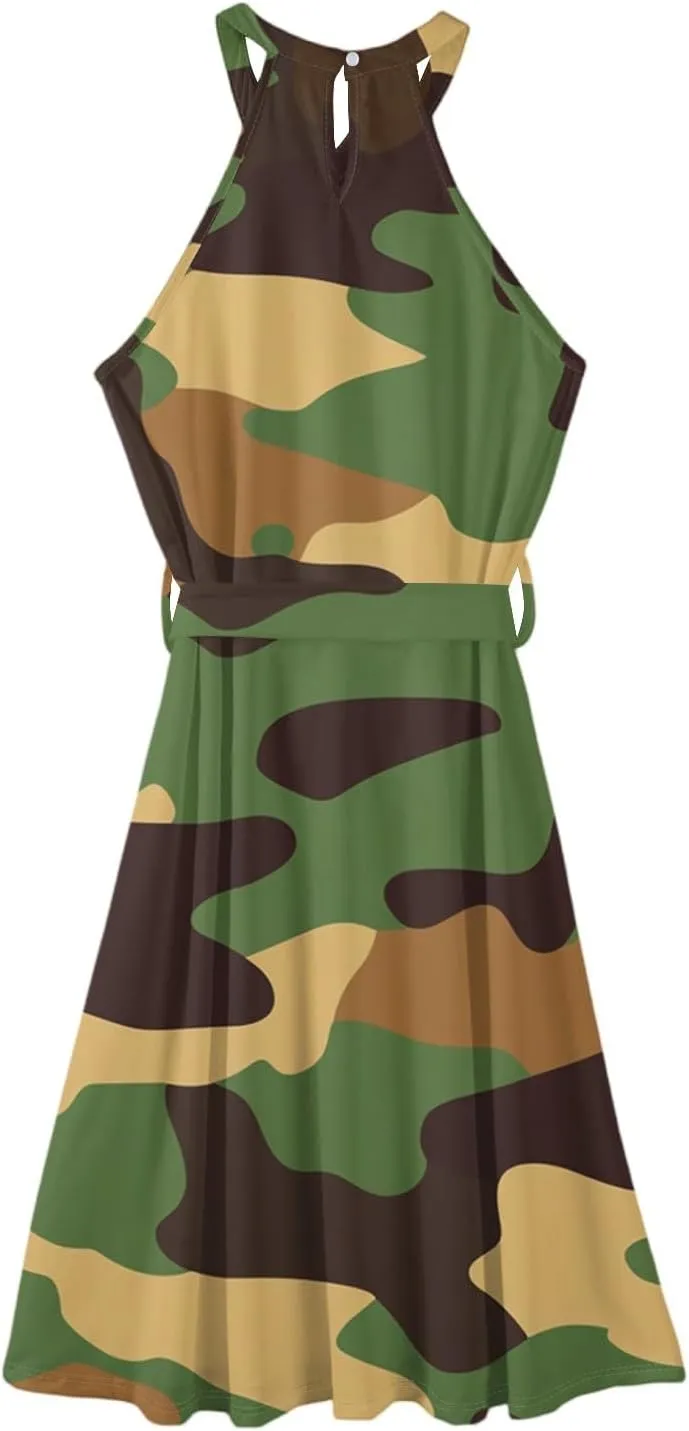 Summer Dresses for Women 2025 Beach A Line Flowy Crewneck Tank Dress Loose Sleeveless Sundresses Cute Petite Flowy Midi Dress