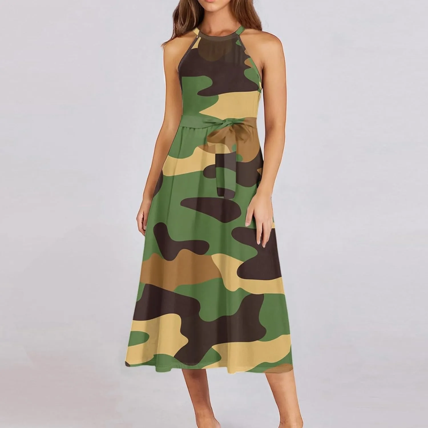 Summer Dresses for Women 2025 Beach A Line Flowy Crewneck Tank Dress Loose Sleeveless Sundresses Cute Petite Flowy Midi Dress