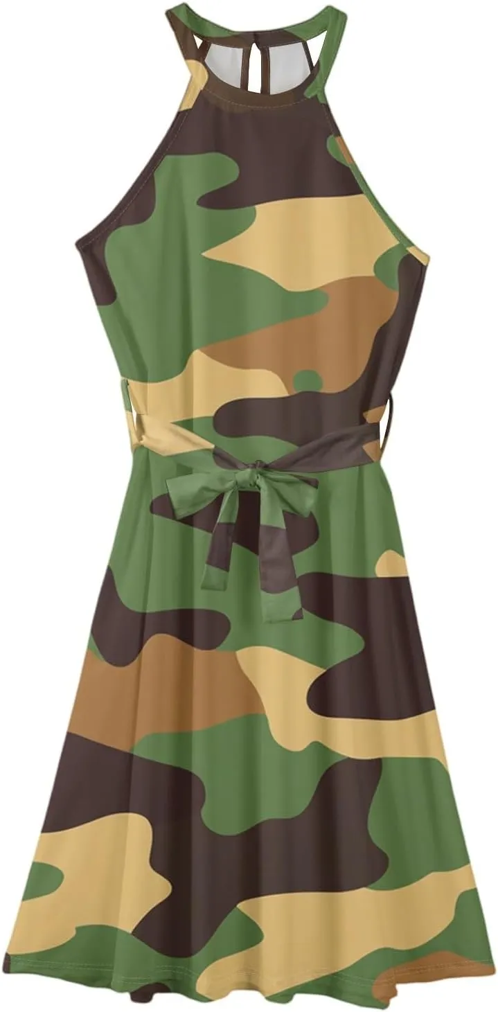 Summer Dresses for Women 2025 Beach A Line Flowy Crewneck Tank Dress Loose Sleeveless Sundresses Cute Petite Flowy Midi Dress