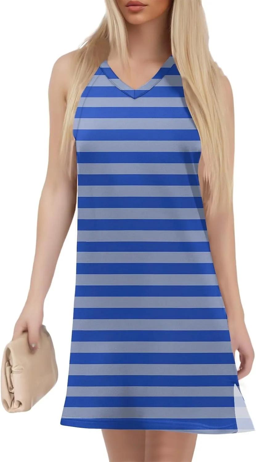 Summer Dresses for Women 2025 Casual Floral Sundresses Sleeveless T Shirt Dresses Beach Loose Tank Dress with Split
