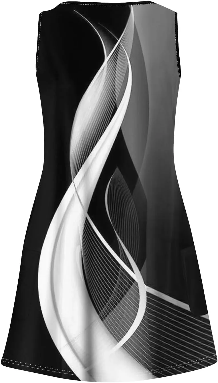 Summer Dresses for Women 2025 Casual V Neck Sleeveless Sundresses Boho Beach Tank Dresses with Pockets