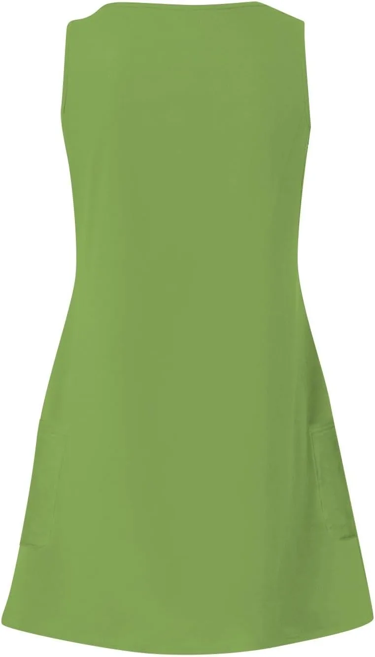 Summer Dresses for Women 2025 Casual V Neck Sleeveless Sundresses Boho Beach Tank Dresses with Pockets