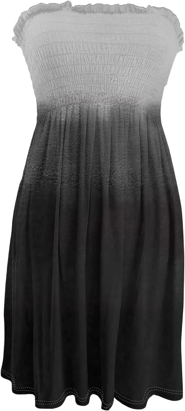 Summer Dresses for Women 2025 Smocked Tube Dress Sexy Off Shoulder Sleeveless Strapless Sundresses Beach Cover Ups