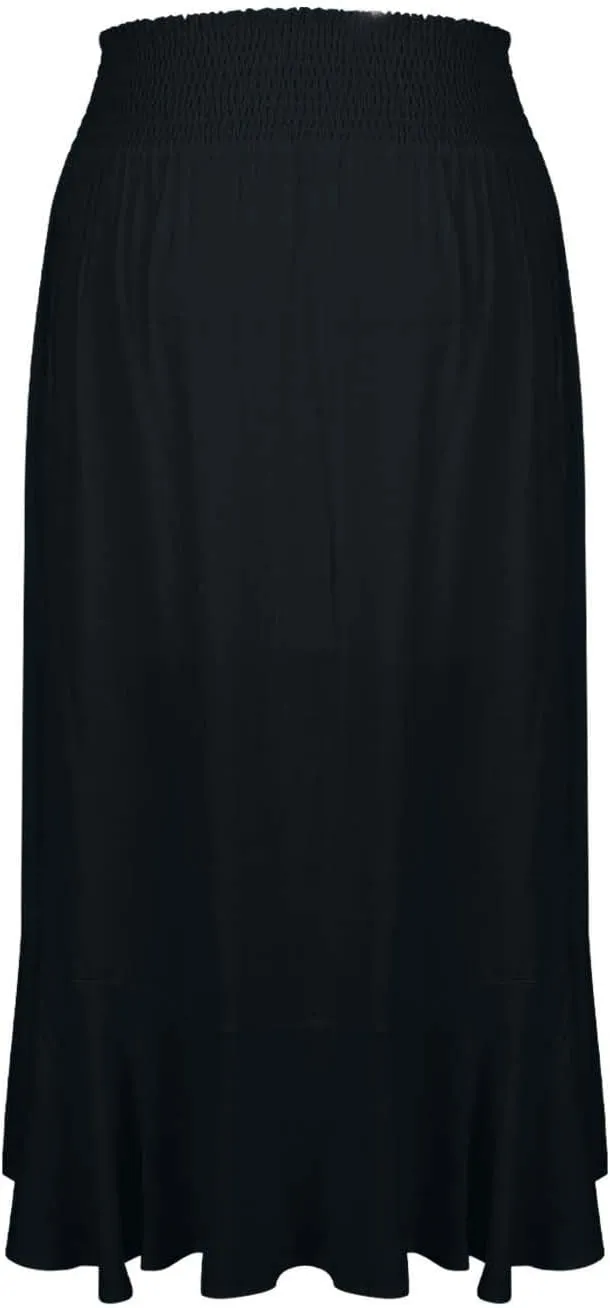 Summer Skirts for Women Vacation Beach Boho Pleated Long Skirt Front Button Elastic Waisted Maxi Skirt with Slit