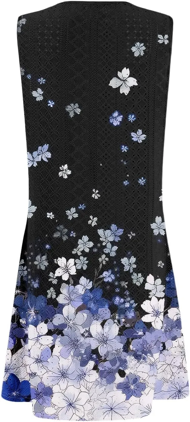 Summer Sleeveless Sundress Women's Plus Size Fitness Dress Lady Comfy Loose