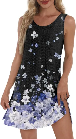 Summer Sleeveless Sundress Women's Plus Size Fitness Dress Lady Comfy Loose