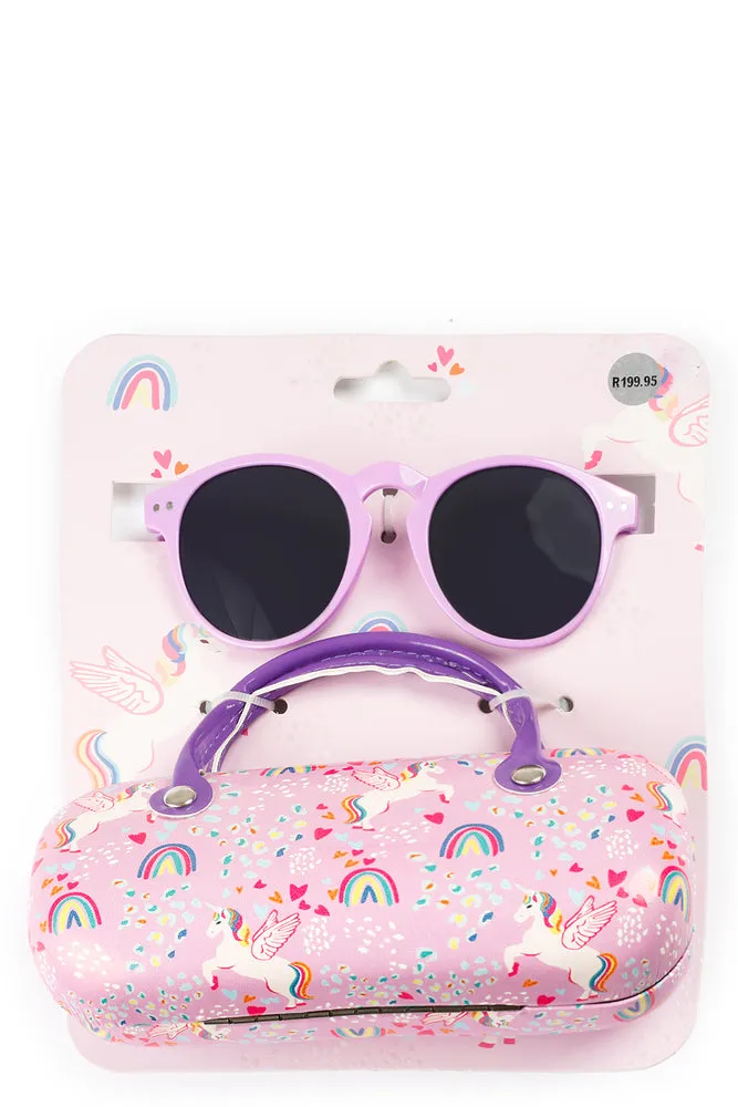 Sunglasses And Case Set Lilac