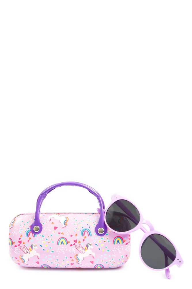 Sunglasses And Case Set Lilac