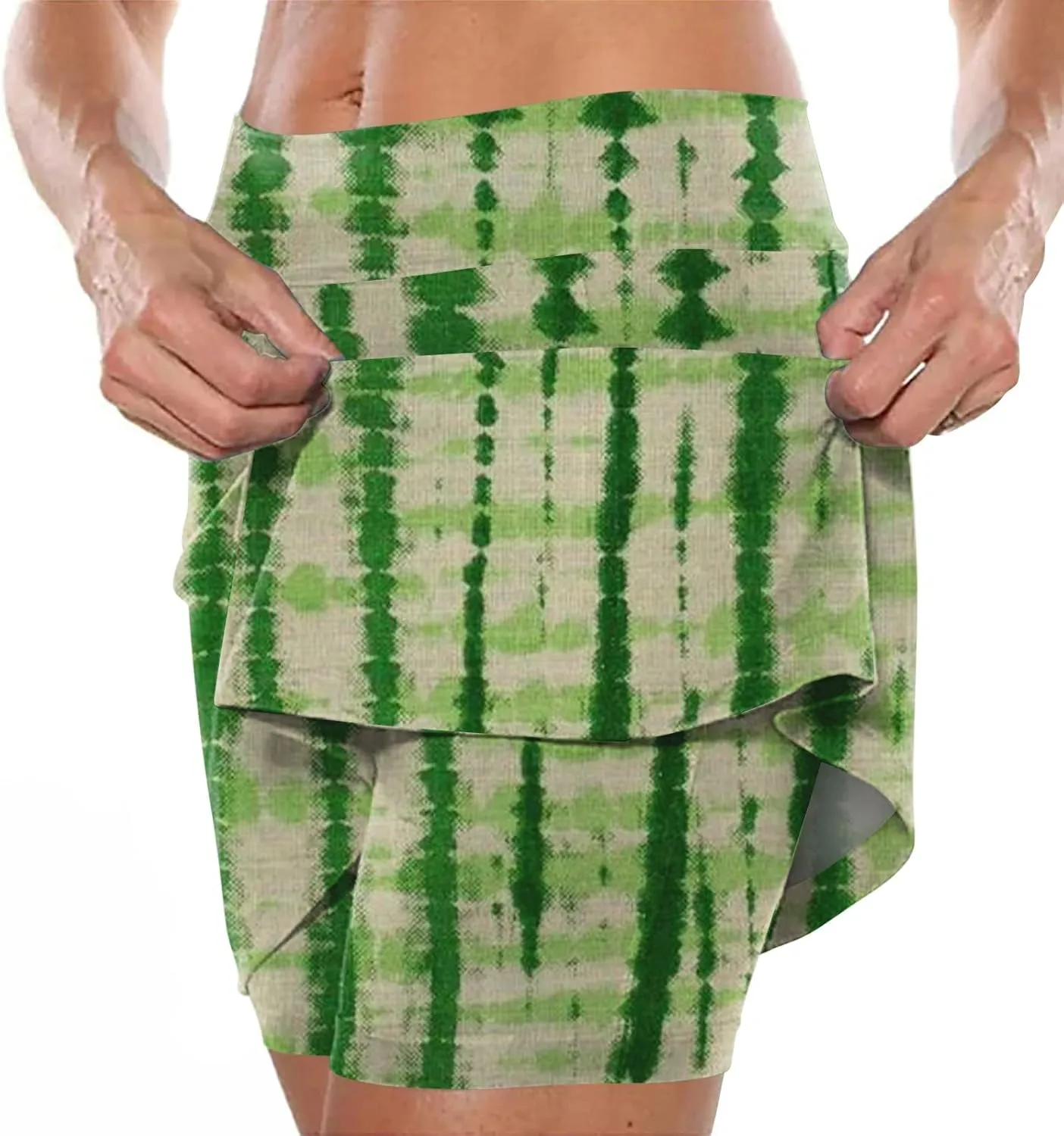 Tennis Skirts for Women Stretch Workout Lightweight Golf Athletic Skort Tie-Dye Pocket 2 in 1 Running Inner Shorts Underneath