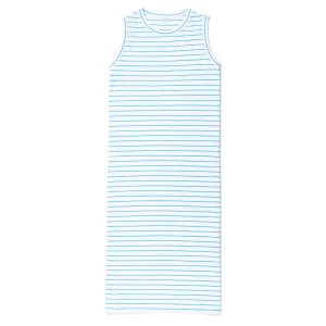 The Tank Dress - White/Azzurro