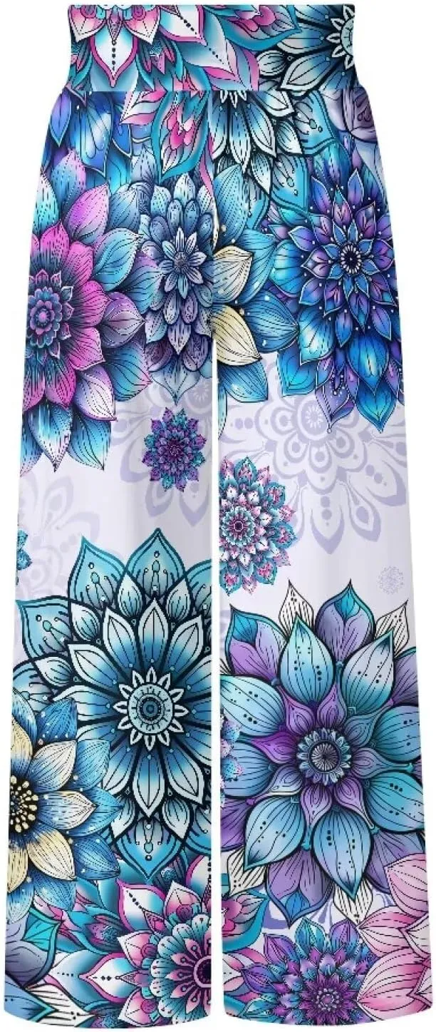 TODIYADDU Wide Leg Palazzo Lounge Pants for Women Trendy Sweatpants for Yoga Workout Travel Casual Loose Bottoms with Pockets