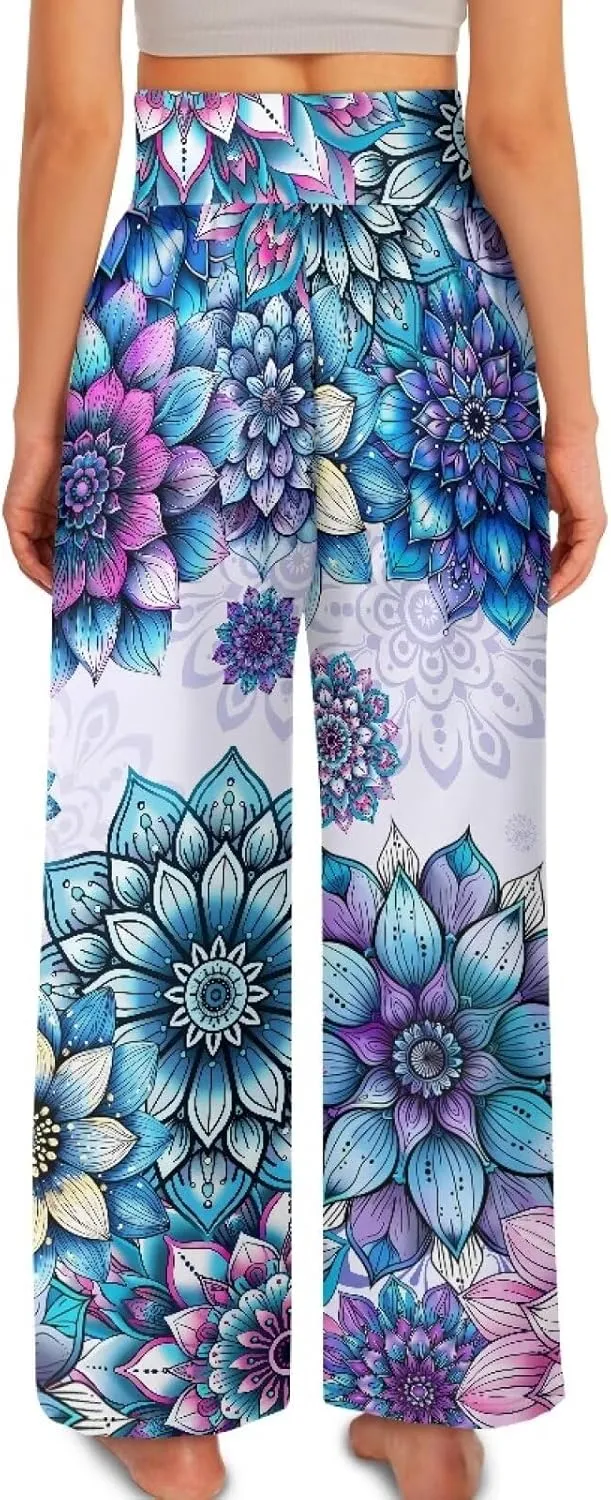 TODIYADDU Wide Leg Palazzo Lounge Pants for Women Trendy Sweatpants for Yoga Workout Travel Casual Loose Bottoms with Pockets