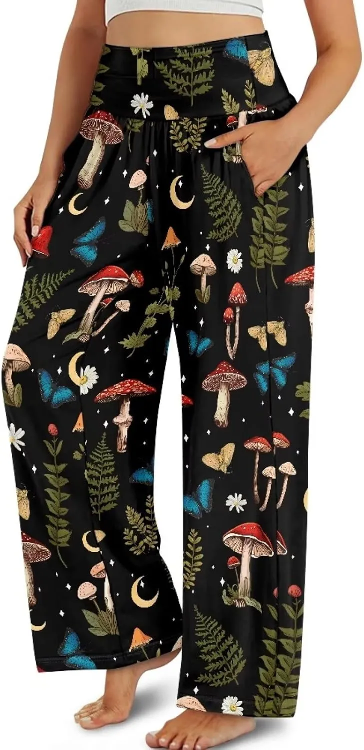 TODIYADDU Wide Leg Palazzo Lounge Pants for Women Trendy Sweatpants for Yoga Workout Travel Casual Loose Bottoms with Pockets