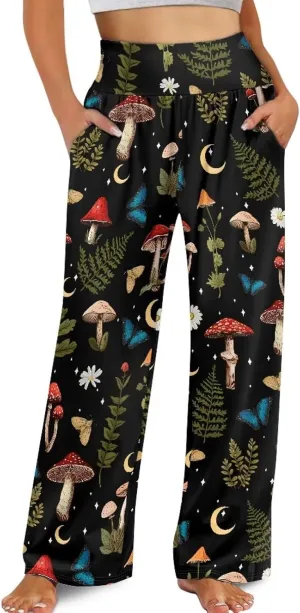 TODIYADDU Wide Leg Palazzo Lounge Pants for Women Trendy Sweatpants for Yoga Workout Travel Casual Loose Bottoms with Pockets