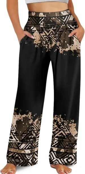 TODIYADDU Wide Leg Palazzo Lounge Pants for Women Trendy Sweatpants for Yoga Workout Travel Casual Loose Bottoms with Pockets
