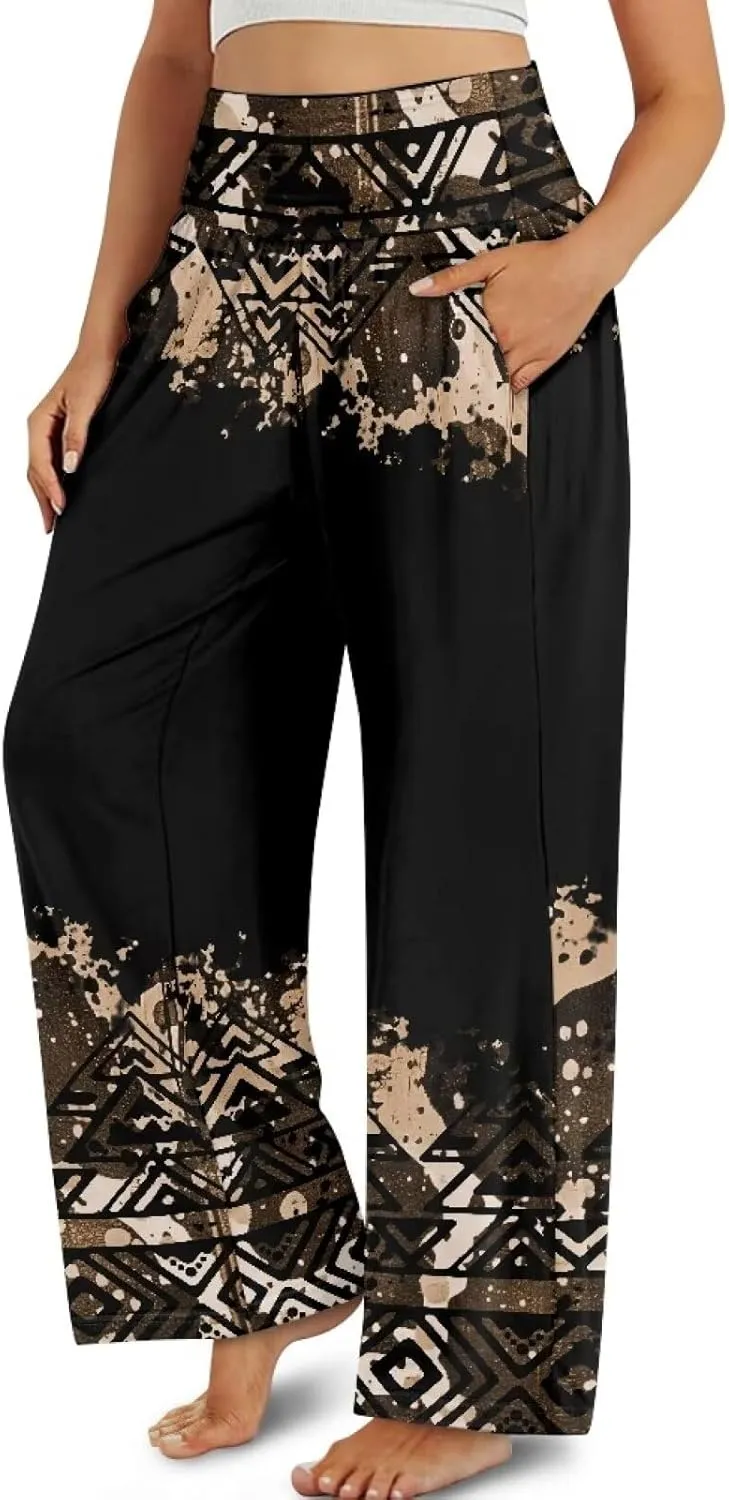TODIYADDU Wide Leg Palazzo Lounge Pants for Women Trendy Sweatpants for Yoga Workout Travel Casual Loose Bottoms with Pockets
