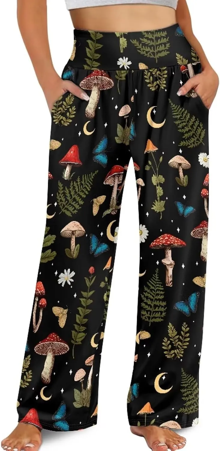 TODIYADDU Wide Leg Palazzo Lounge Pants for Women Trendy Sweatpants for Yoga Workout Travel Casual Loose Bottoms with Pockets