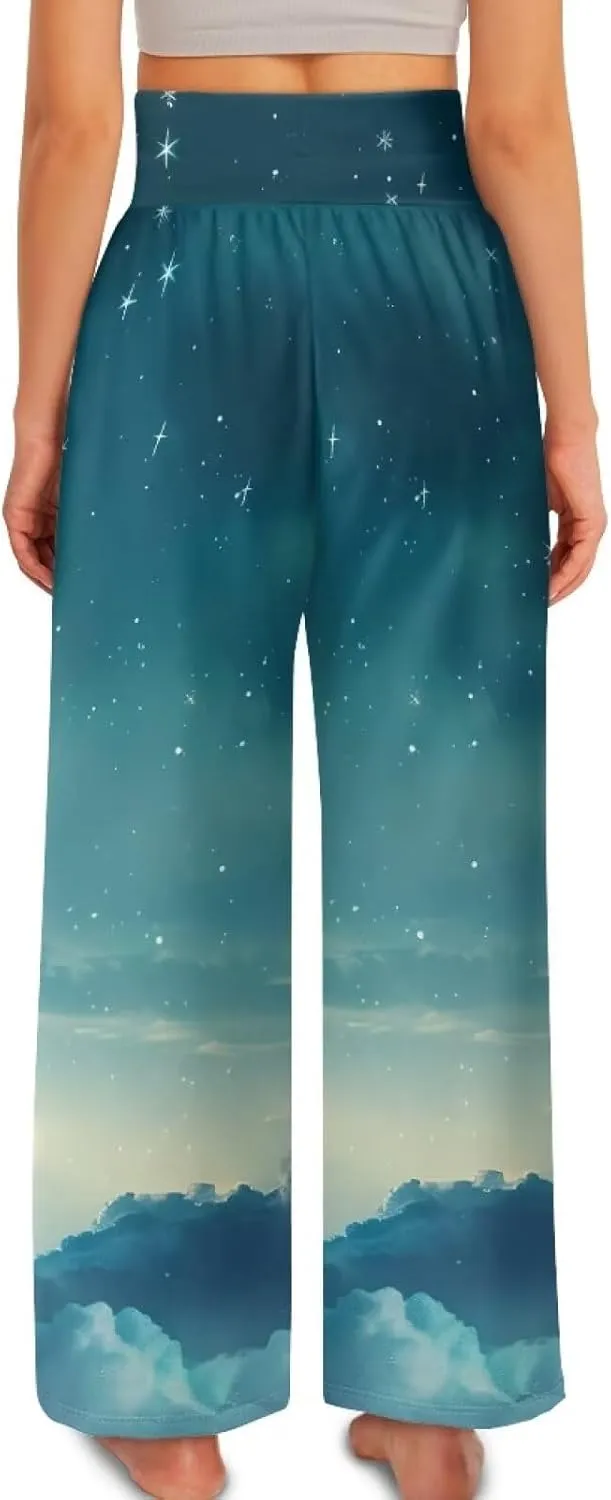 TODIYADDU Wide Leg Pants for Women Palazzo Lounge Pants Comfy Yoga Pants with Pockets High Waisted Sweatpant Causal Trousers