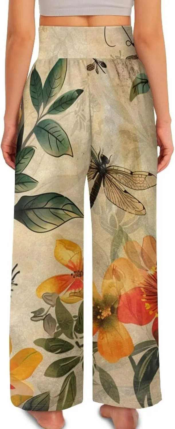 TODIYADDU Wide Leg Pants for Women Palazzo Lounge Pants Comfy Yoga Pants with Pockets High Waisted Sweatpant Causal Trousers