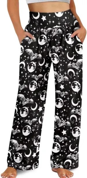 TODIYADDU Wide Leg Pants for Women Palazzo Lounge Pants Comfy Yoga Pants with Pockets High Waisted Sweatpant Causal Trousers