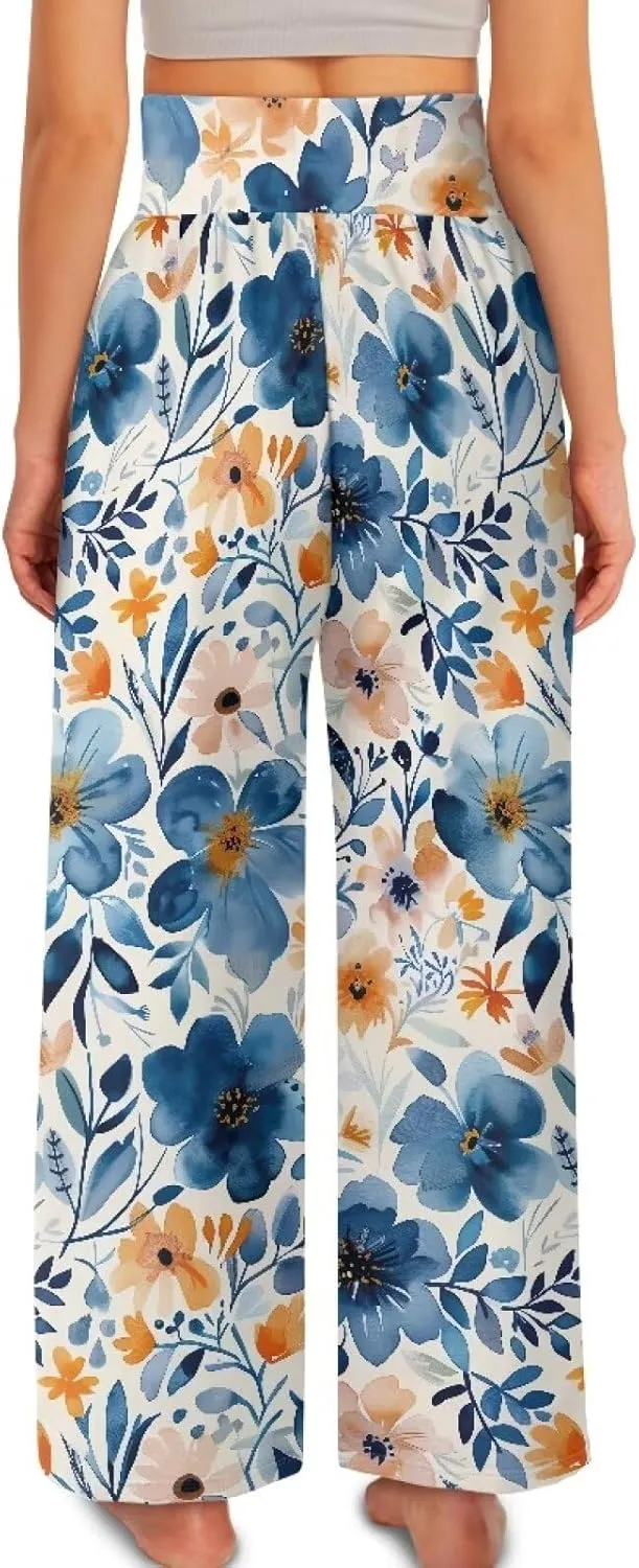 TODIYADDU Wide Leg Pants for Women Palazzo Lounge Pants Comfy Yoga Pants with Pockets High Waisted Sweatpant Causal Trousers