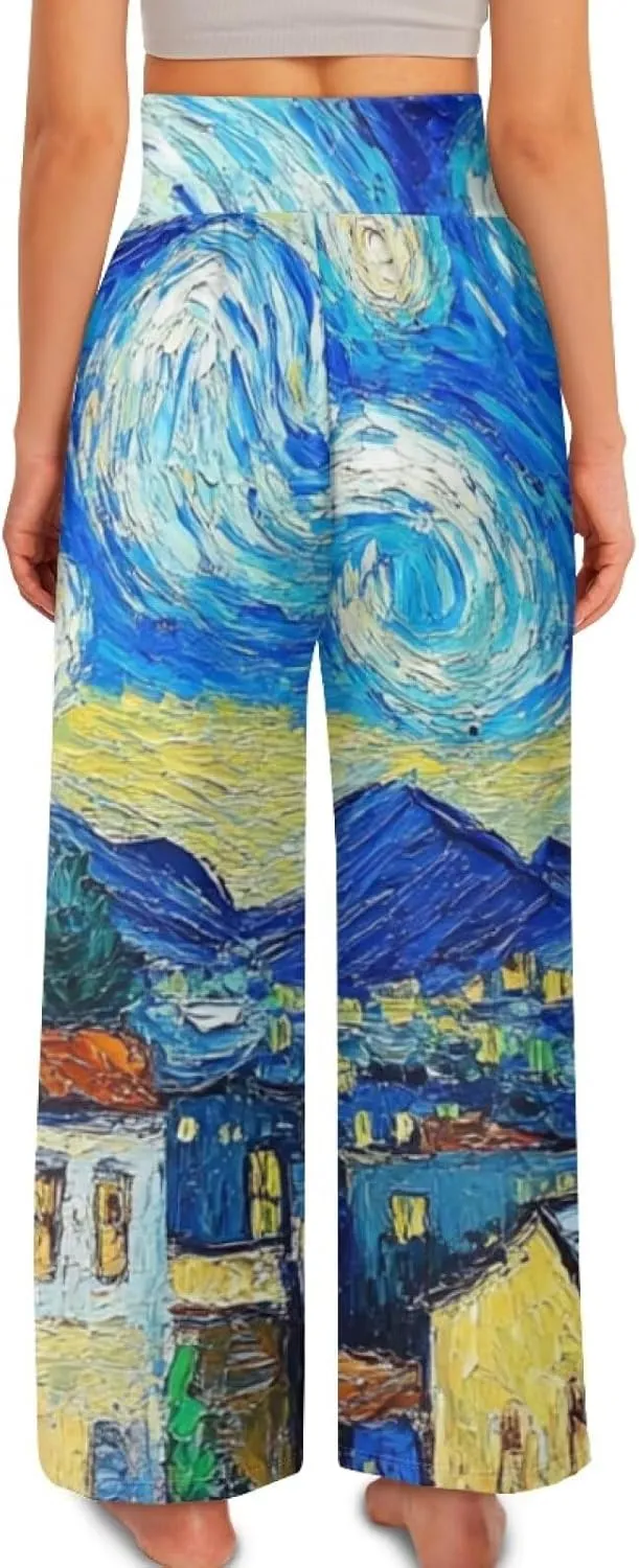 TODIYADDU Wide Leg Pants for Women Palazzo Lounge Pants Comfy Yoga Pants with Pockets High Waisted Sweatpant Causal Trousers