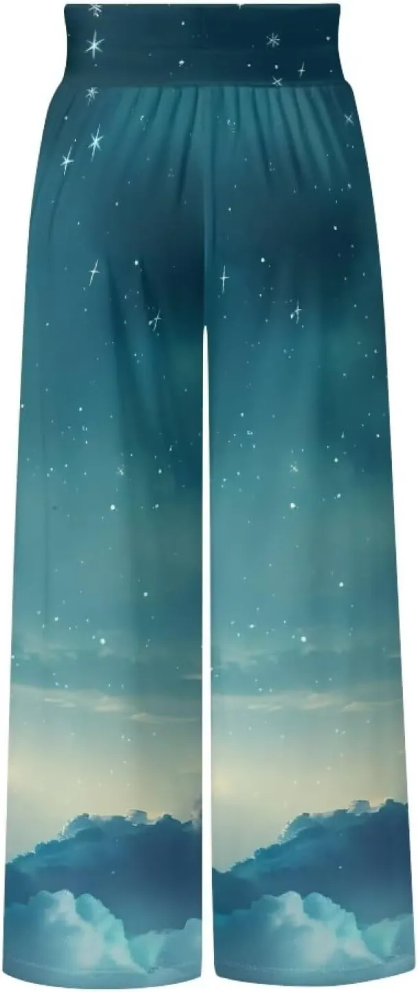 TODIYADDU Wide Leg Pants for Women Palazzo Lounge Pants Comfy Yoga Pants with Pockets High Waisted Sweatpant Causal Trousers