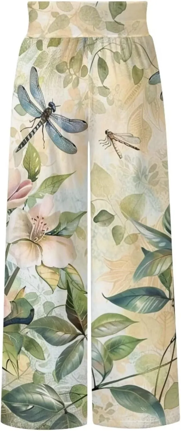 TODIYADDU Womens Wide Leg Pants Novelty Yoga Pants with Pockets High Waist Lounge Sweatpants for Workout Trendy Pajama Pants