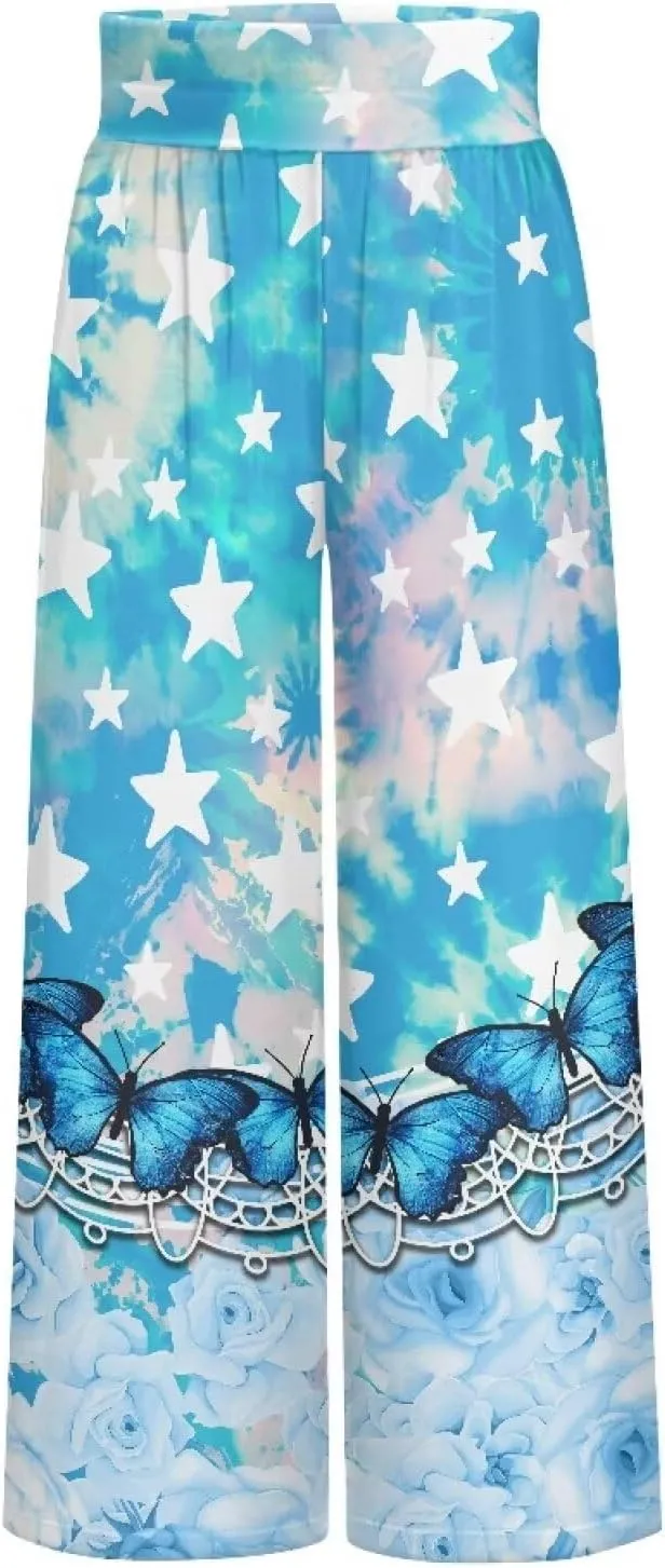 TODIYADDU Womens Wide Leg Pants Novelty Yoga Pants with Pockets High Waist Lounge Sweatpants for Workout Trendy Pajama Pants