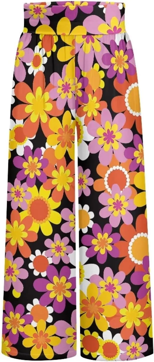 TODIYADDU Womens Wide Leg Pants Novelty Yoga Pants with Pockets High Waist Lounge Sweatpants for Workout Trendy Pajama Pants
