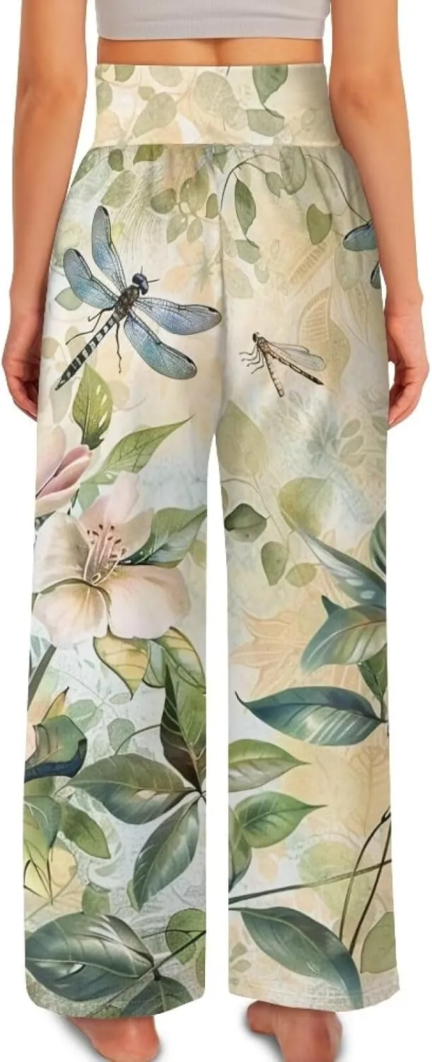 TODIYADDU Womens Wide Leg Pants Novelty Yoga Pants with Pockets High Waist Lounge Sweatpants for Workout Trendy Pajama Pants