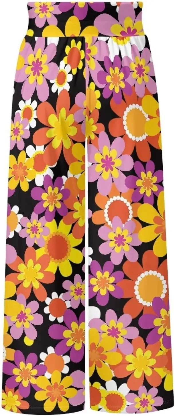 TODIYADDU Womens Wide Leg Pants Novelty Yoga Pants with Pockets High Waist Lounge Sweatpants for Workout Trendy Pajama Pants