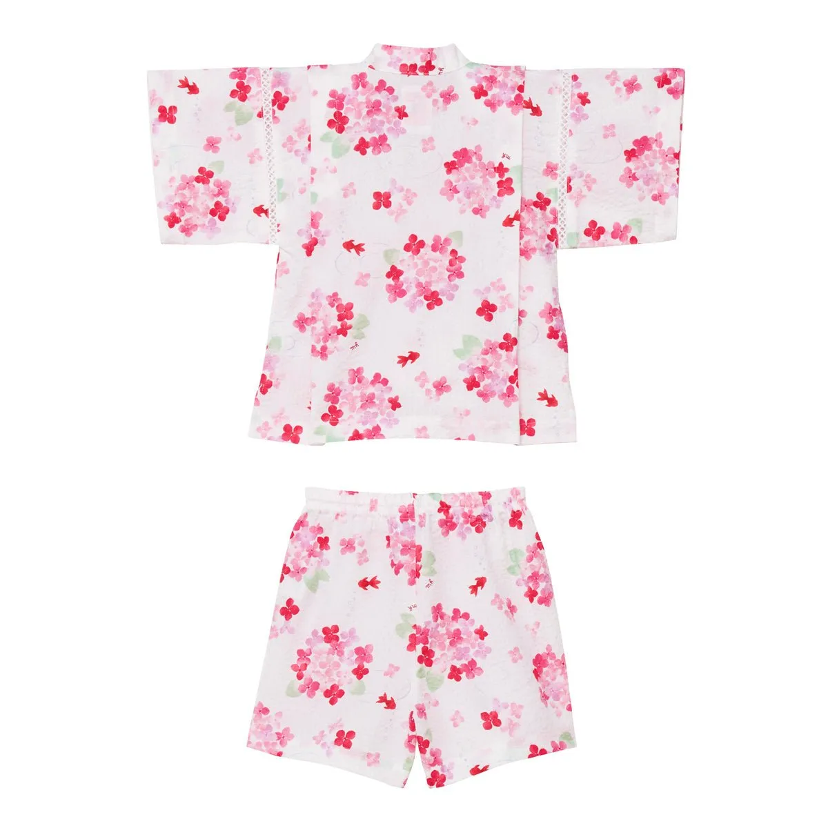 Two-Piece Floral Ripple Kimono Jinbei