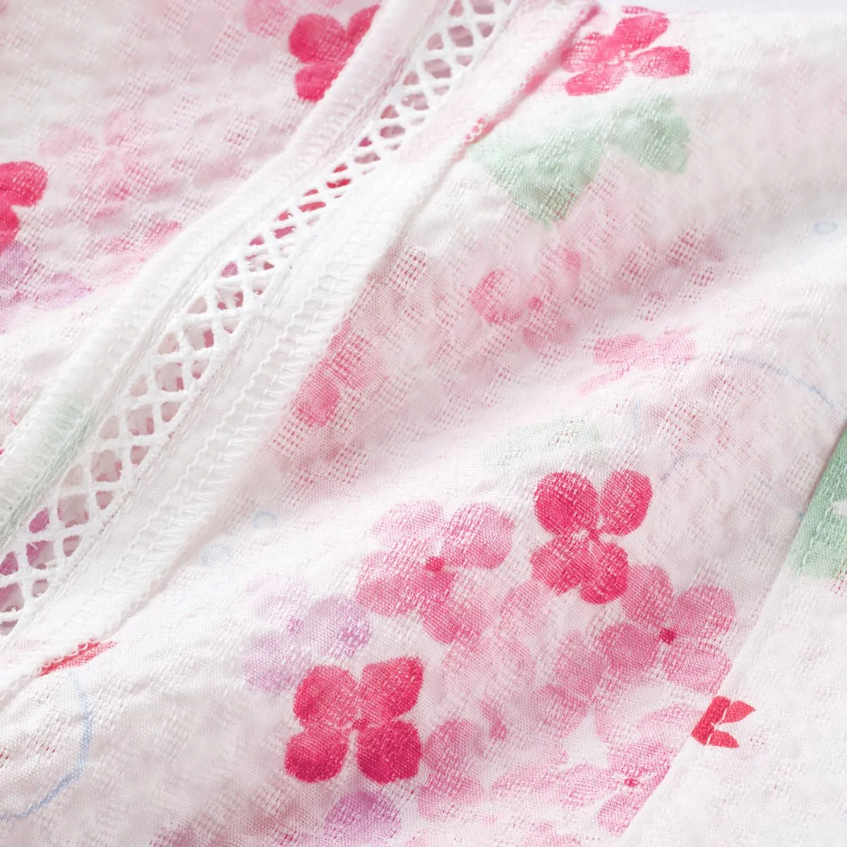 Two-Piece Floral Ripple Kimono Jinbei