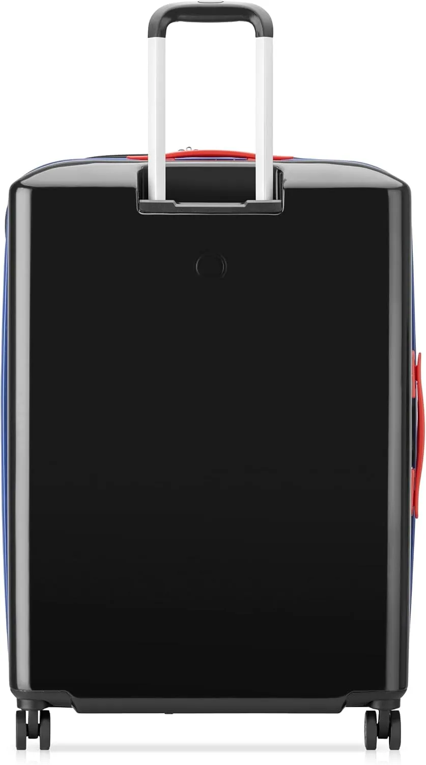 United Colors of Benetton United Hardside Luggage with Spinner Wheels, Black, Checked-Large 27 Inch